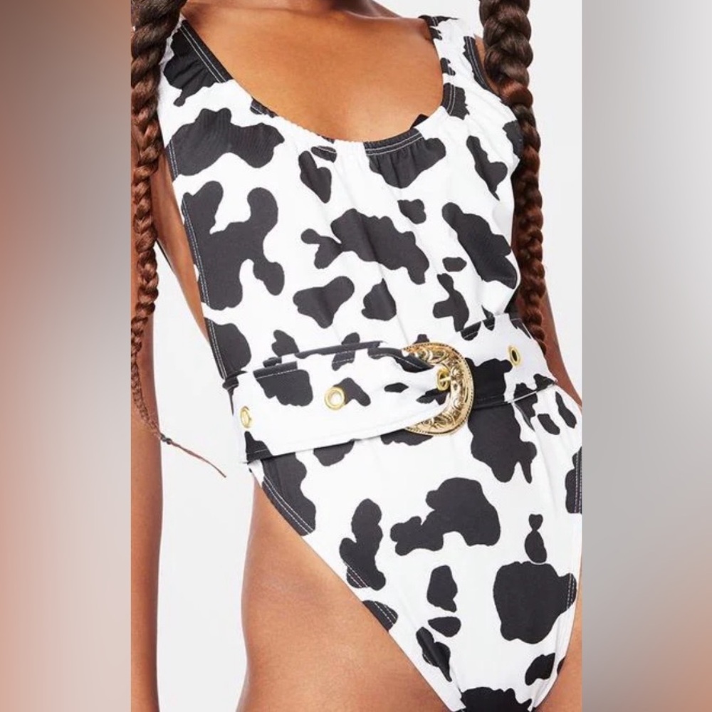 Eastnwest Label - COW PRINT VENUS ONE PIECE - XL